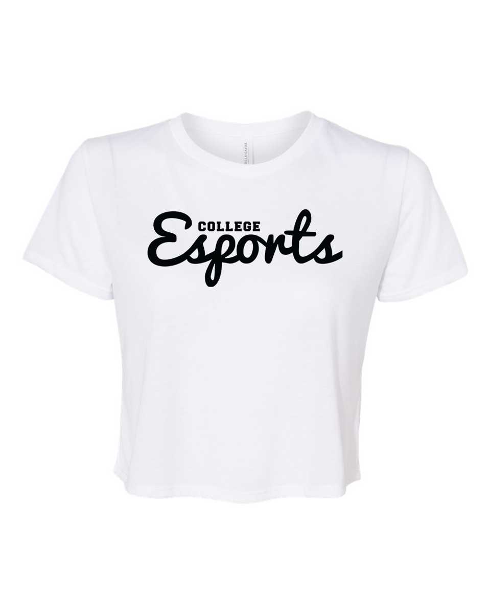 College Esports Vintage Script Ladies Crop Tee