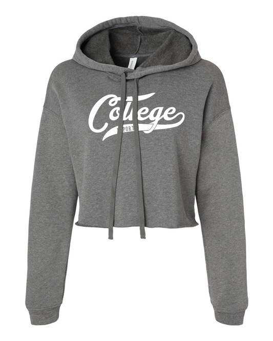 College Esports Script Crop Hoodie